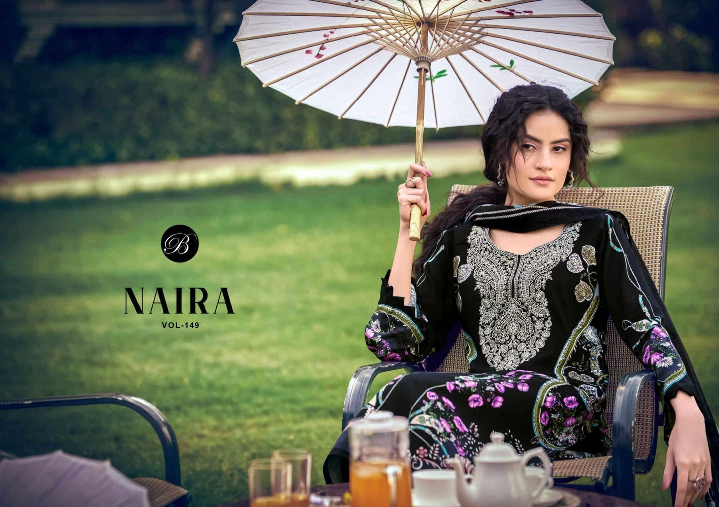 Belliza Designer Studio Naira Vol 149 Pure Cotton Embroidered Dress Material - Amrah Wholesale