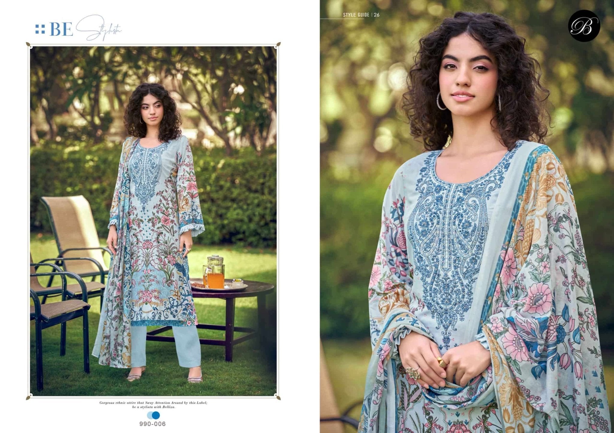 Belliza Designer Studio Naira Vol 149 Pure Cotton Embroidered Dress Material - Amrah Wholesale