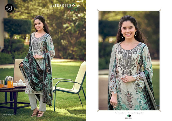 Belliza Designer Studio Naira Vol 149 Pure Cotton Embroidered Dress Material - Amrah Wholesale