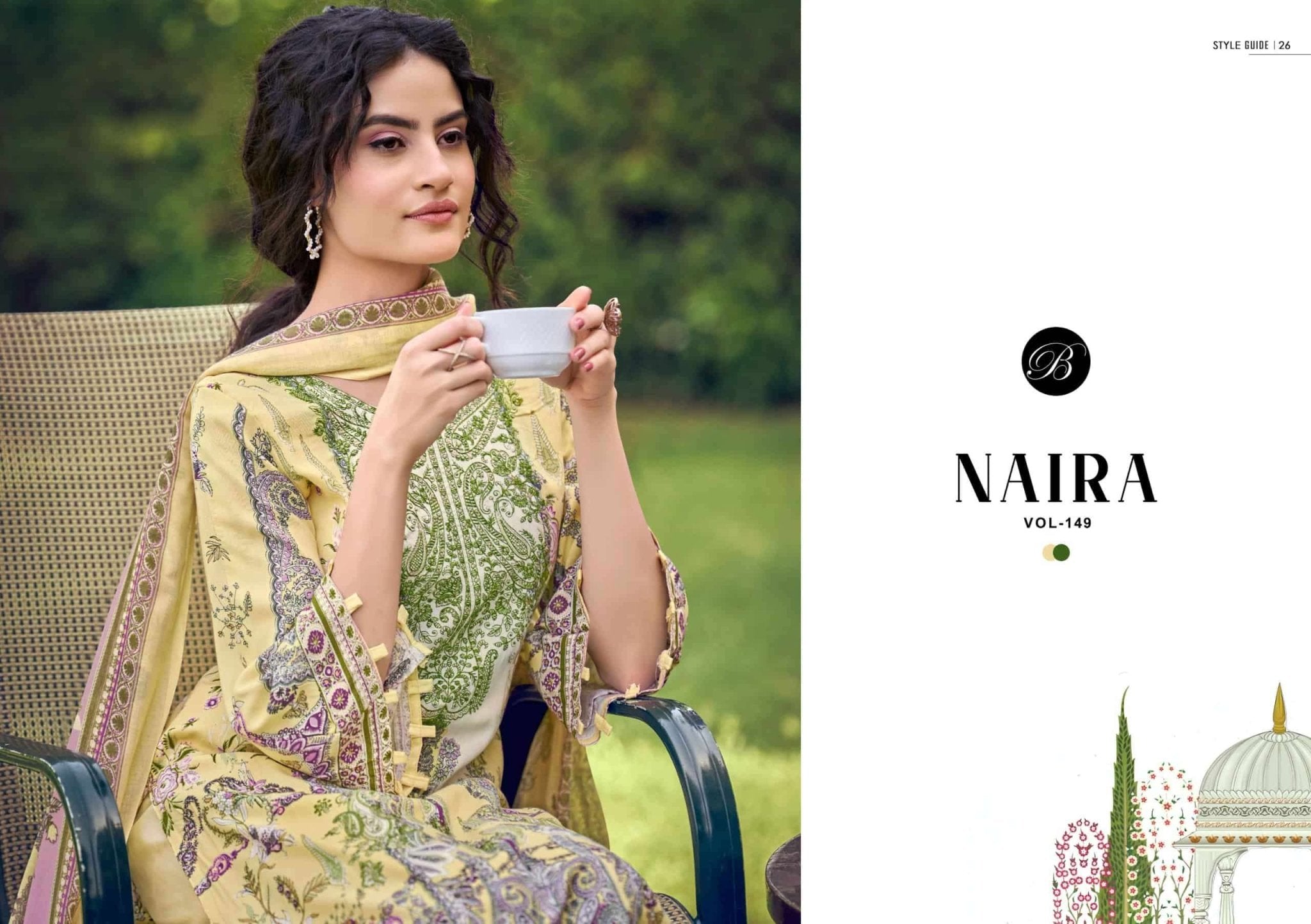 Belliza Designer Studio Naira Vol 149 Pure Cotton Embroidered Dress Material - Amrah Wholesale