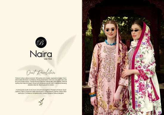 Belliza Designer Studio Naira Vol 153 Pure Cotton Dress Material - Amrah Wholesale