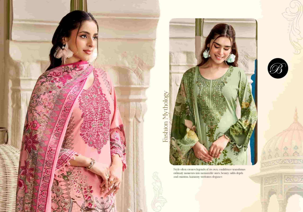 Belliza Designer Studio Riwayat Vol 19 Pure Rayon Dress Material - Amrah Wholesale