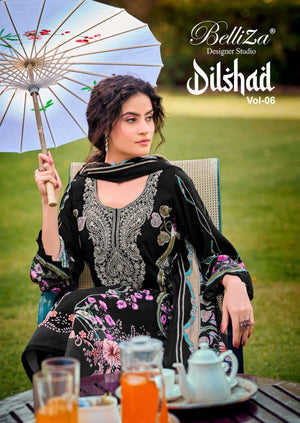 Belliza Designer Studio Dilshad Vol 6 Digital Printed Rayon Dress Material