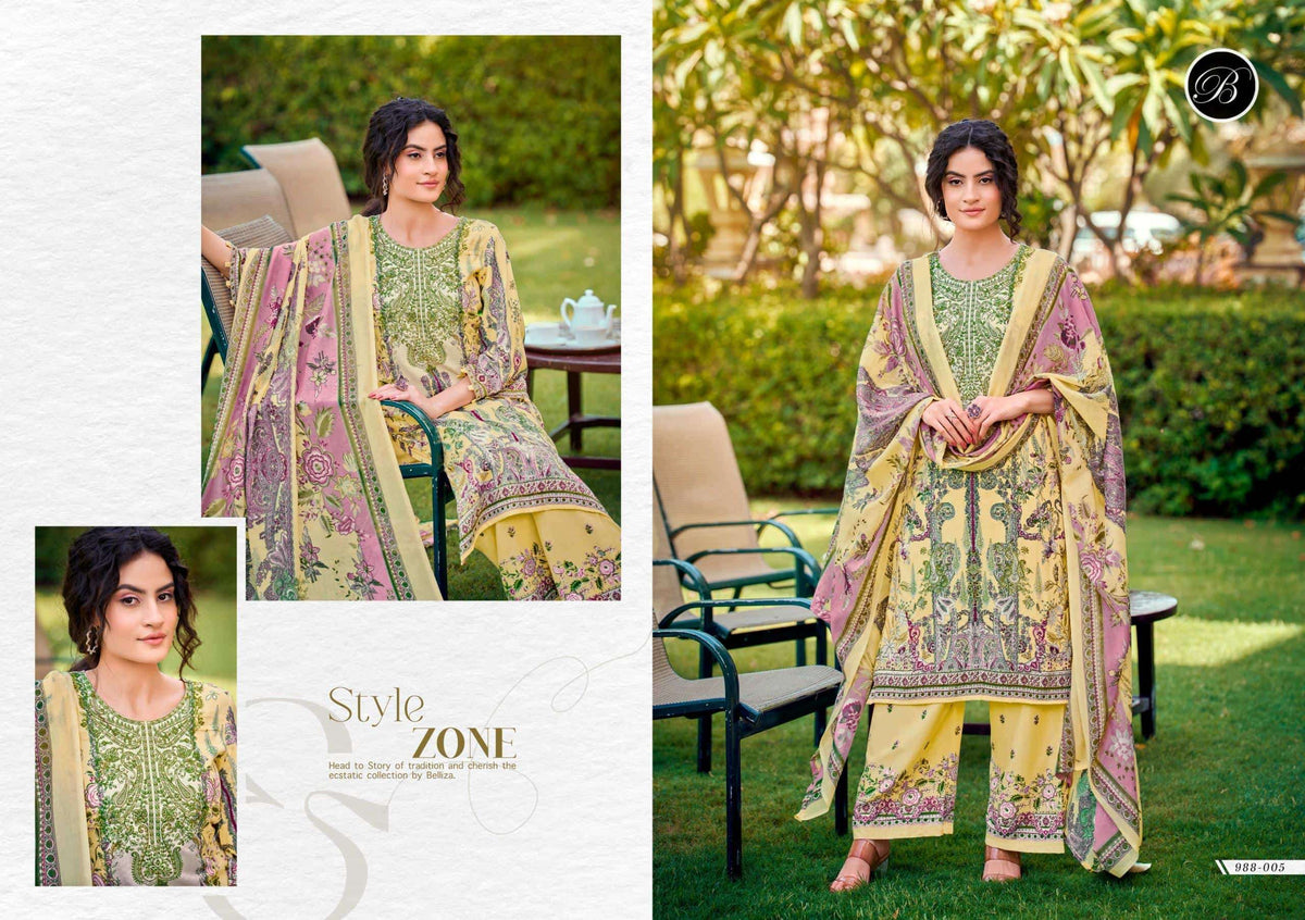 Belliza Designer Studio Dilshad Vol 6 Digital Printed Rayon Dress Material