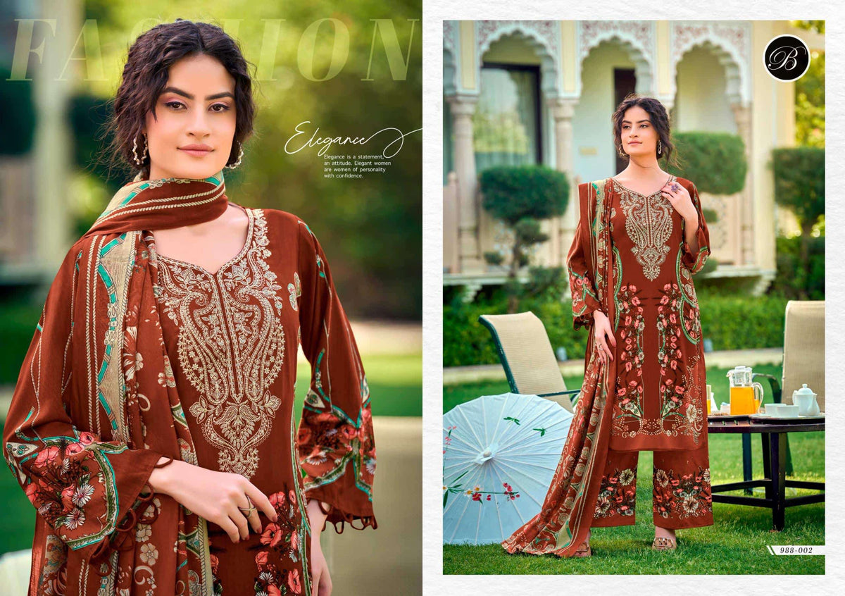 Belliza Designer Studio Dilshad Vol 6 Digital Printed Rayon Dress Material