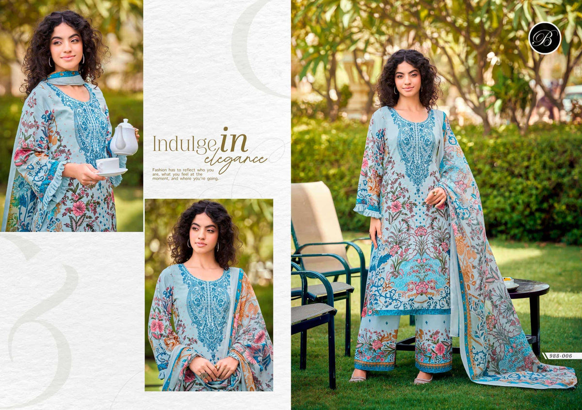 Belliza Designer Studio Dilshad Vol 6 Digital Printed Rayon Dress Material