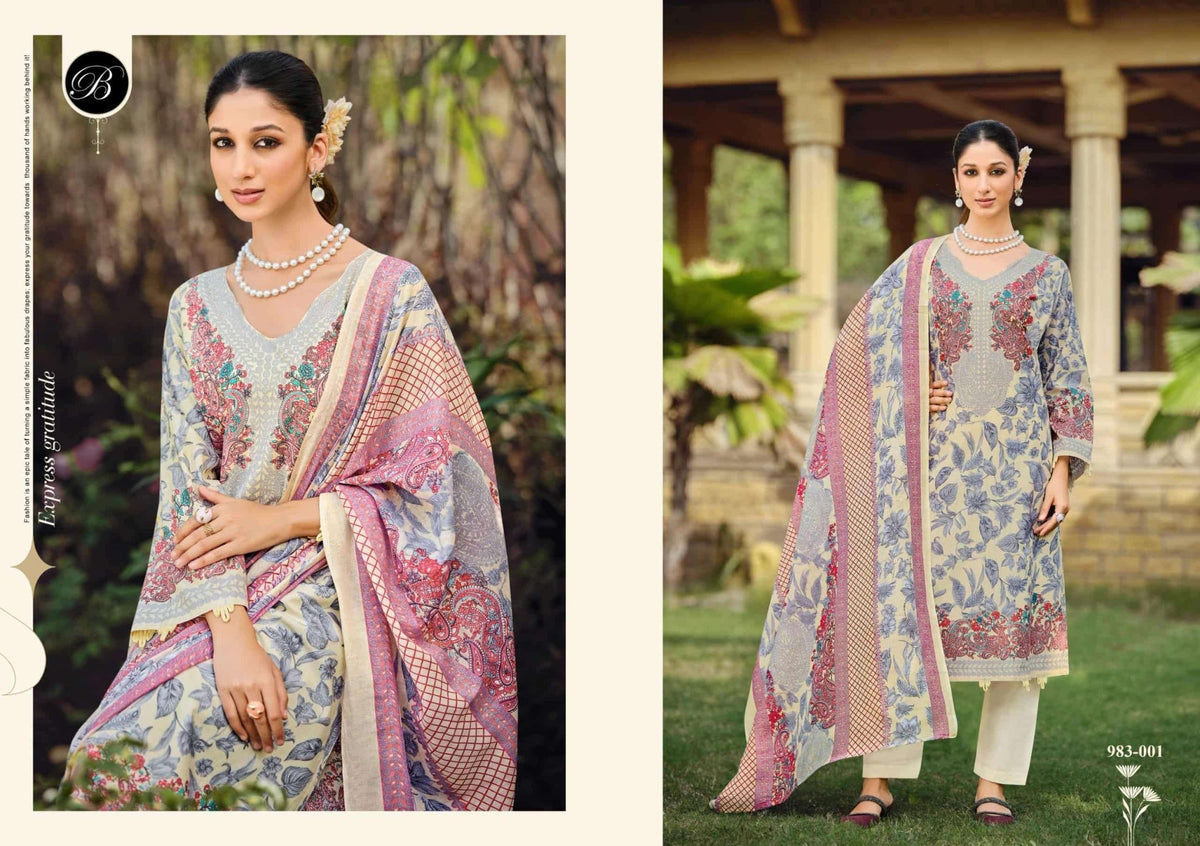 Belliza Farzana Pure Cotton Salwar Suit Set - Amrah Wholesale