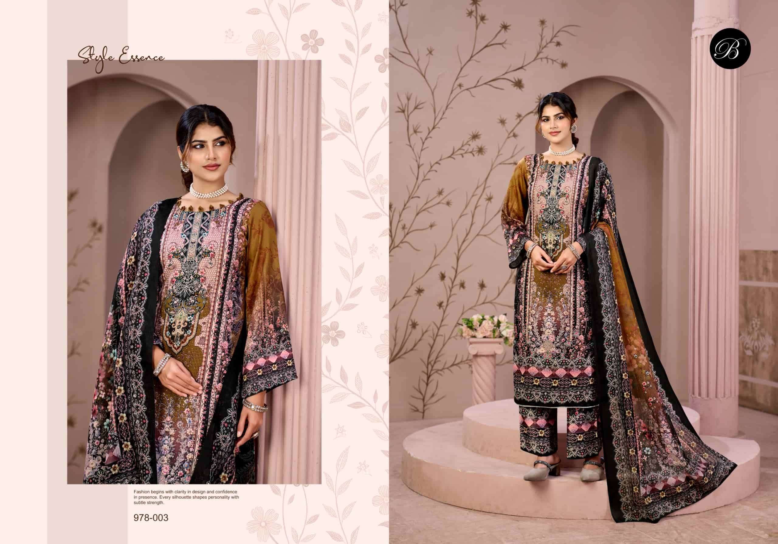 Belliza Designer Studio Moon Light Jam Cotton Dress Material
