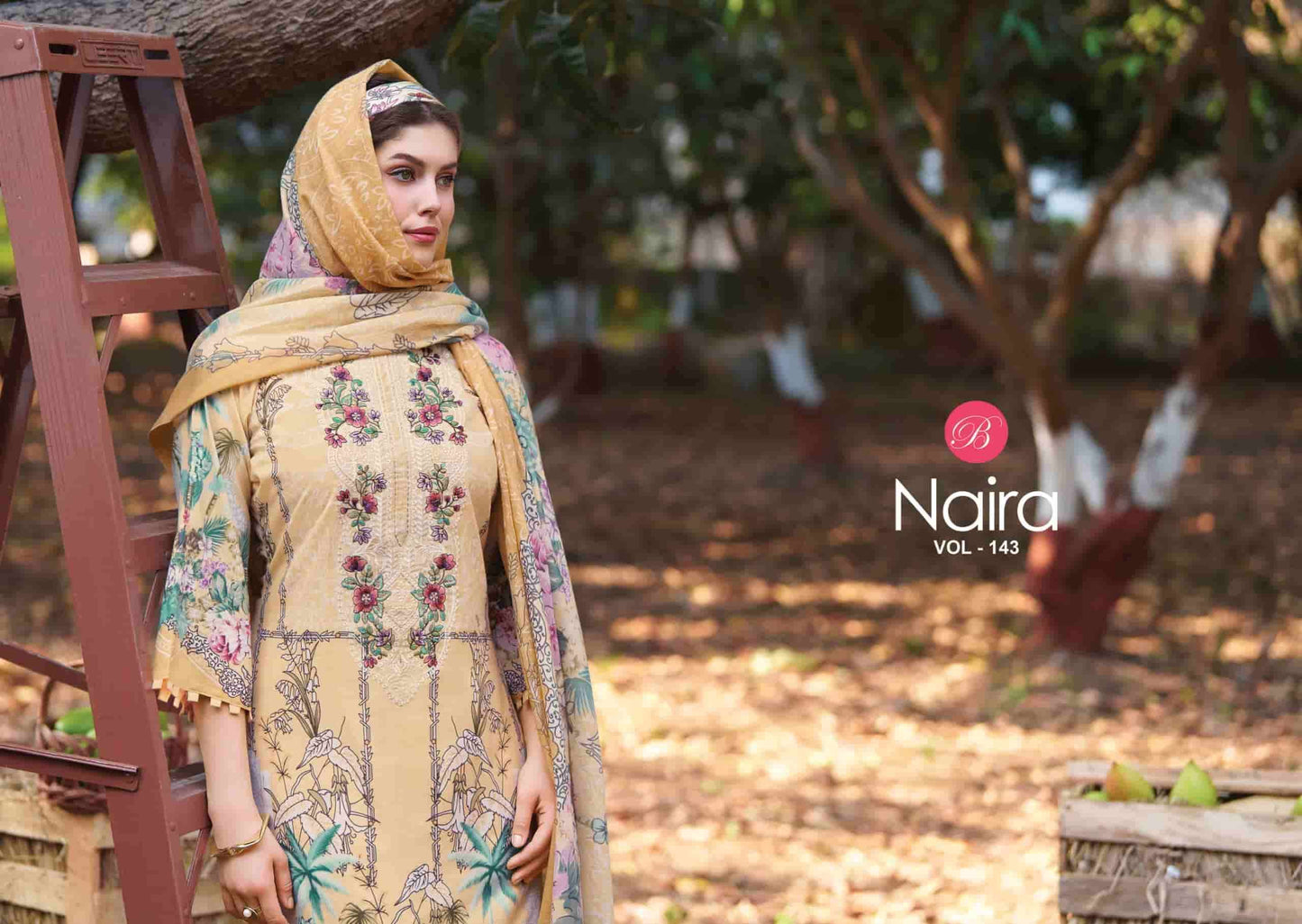 Belliza Designer Studio Naira Vol 143 Pure Cotton Pakistani Suit