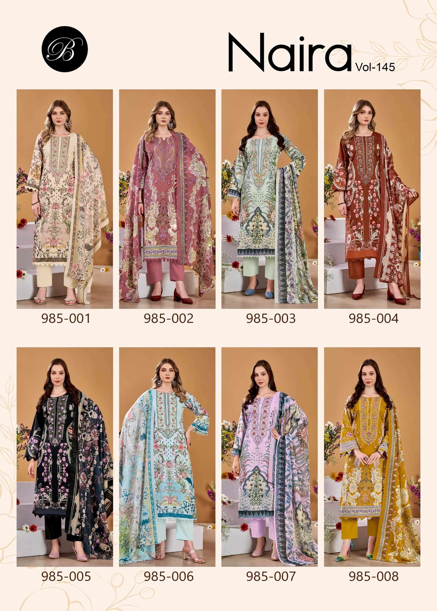 Belliza Naira Vol 145 Pure Cotton Dress Material