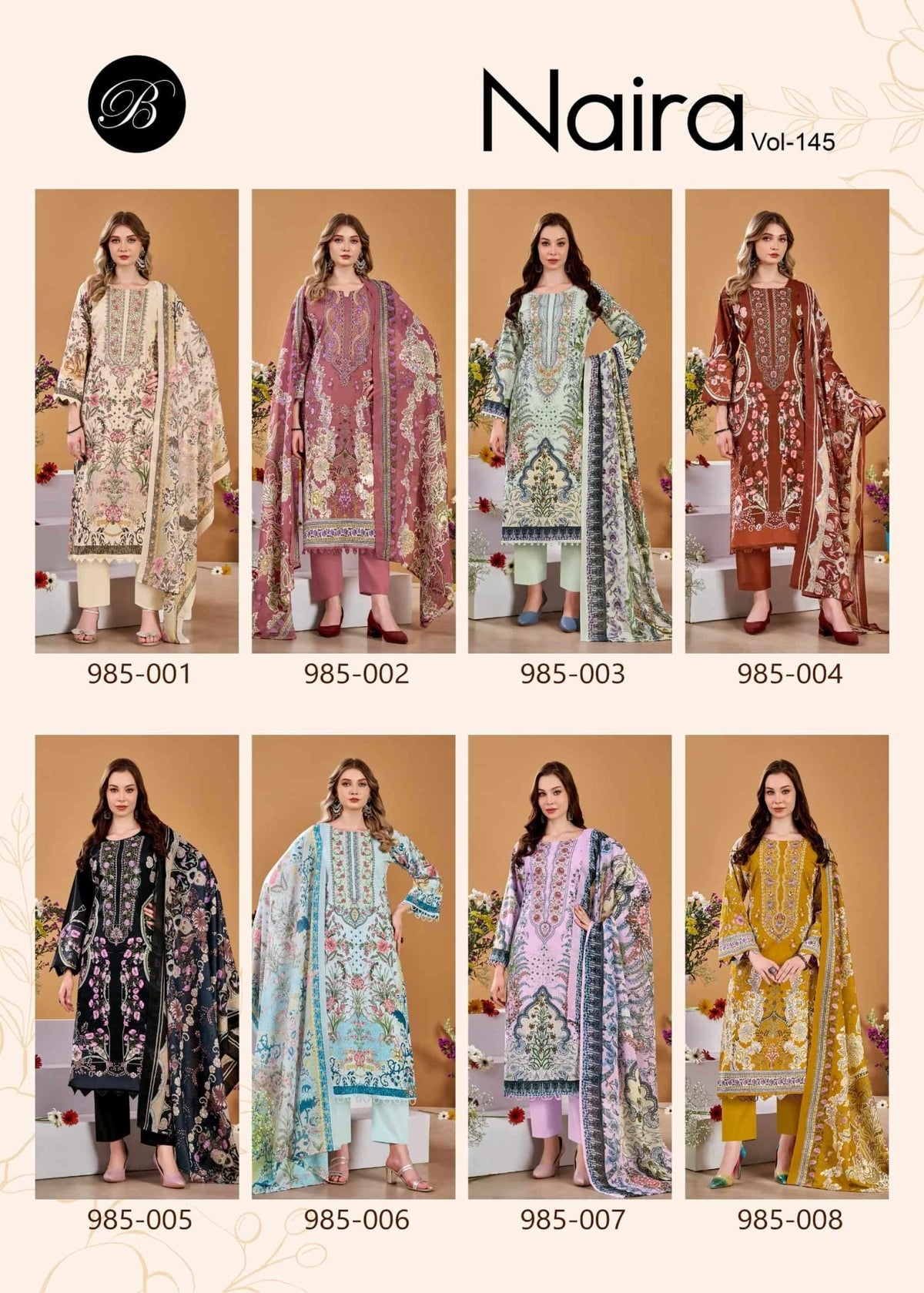 Belliza Naira Vol 145 Pure Cotton Dress Material - Amrah Wholesale