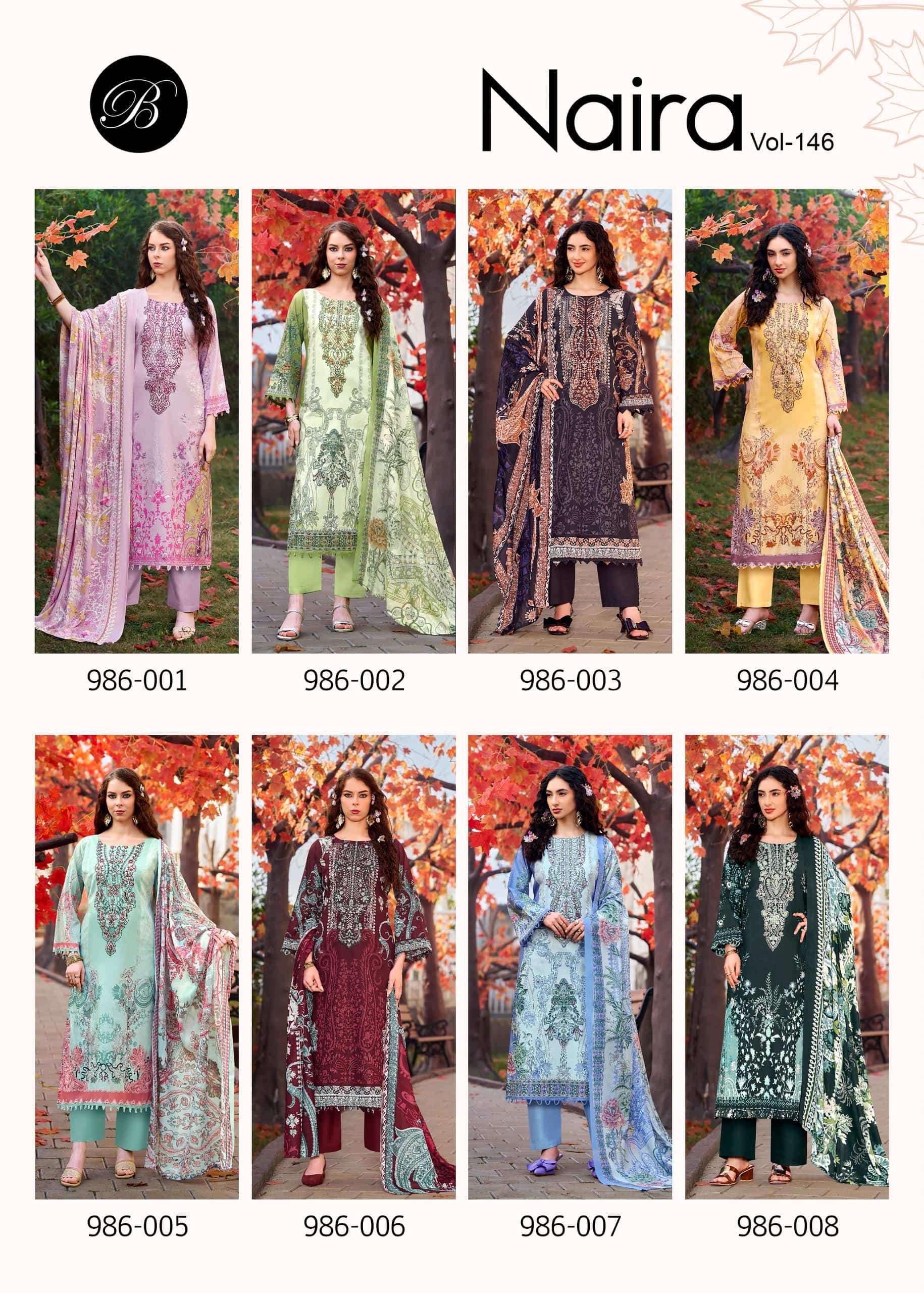 Belliza Designer Studio Naira Vol 146 Pure Cotton Dress Material