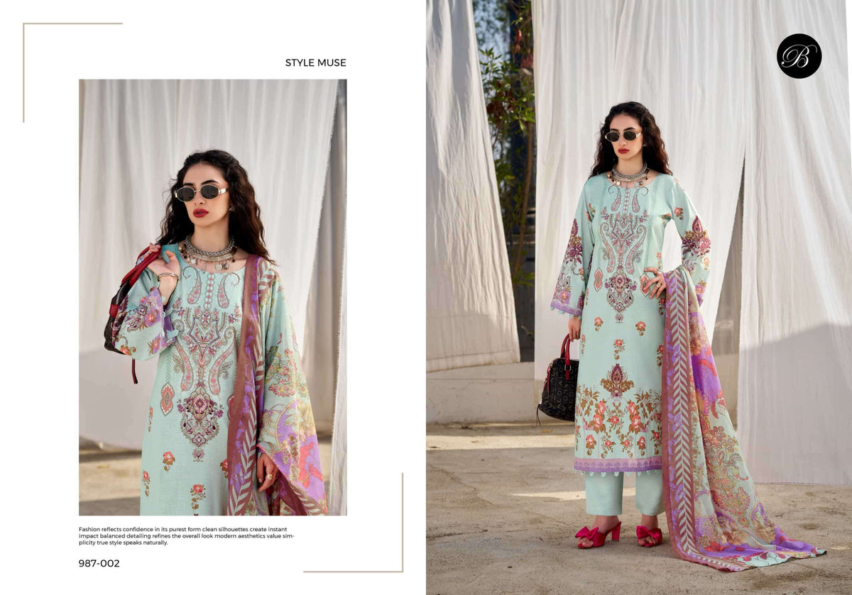 Belliza Designer Studio Naira Vol 147 Pure Cotton Dress Material