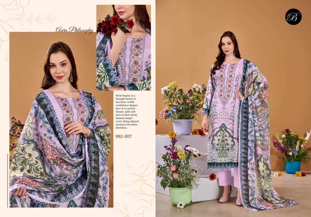 Belliza Naira Vol-151 Premium Cotton Printed Unstitched Pakistani Suit - Amrah Wholesale