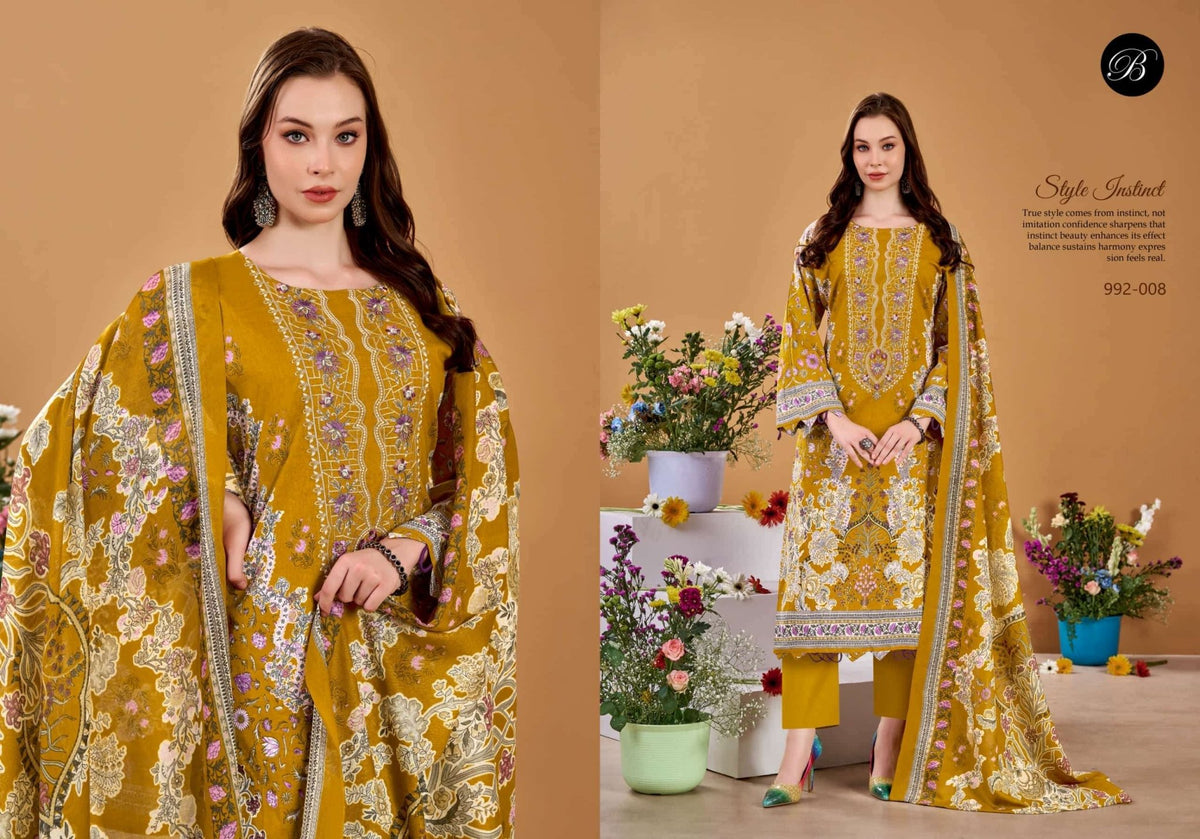 Belliza Naira Vol-151 Premium Cotton Printed Unstitched Pakistani Suit - Amrah Wholesale
