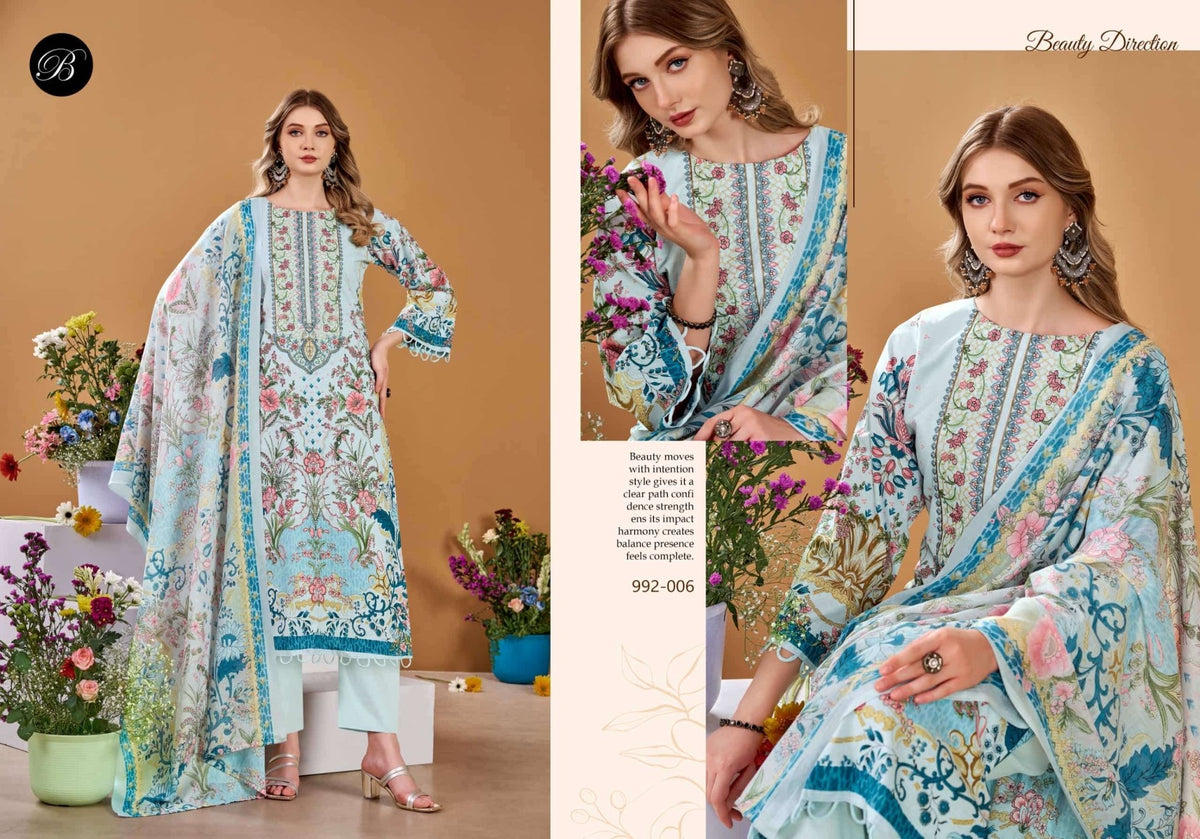 Belliza Naira Vol-151 Premium Cotton Printed Unstitched Pakistani Suit - Amrah Wholesale