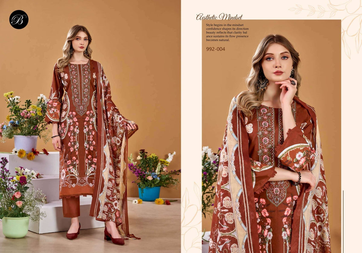 Belliza Naira Vol-151 Premium Cotton Printed Unstitched Pakistani Suit - Amrah Wholesale