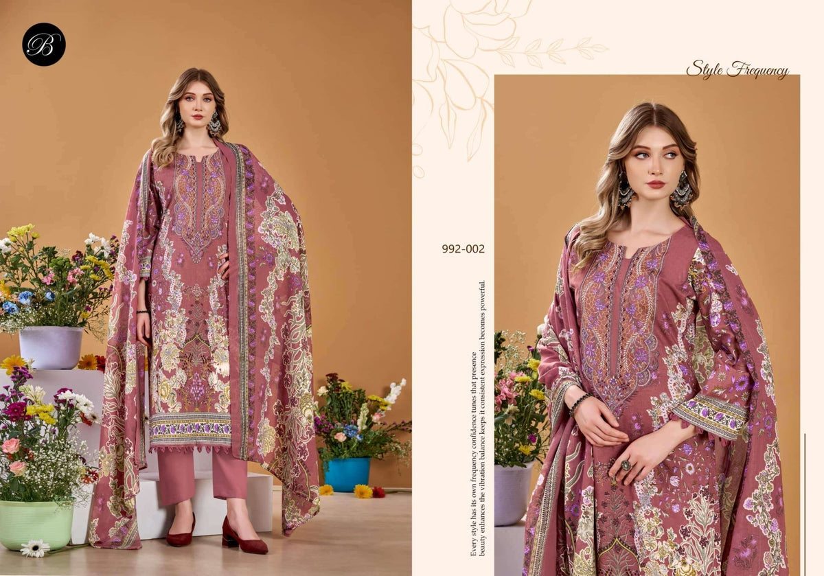 Belliza Naira Vol-151 Premium Cotton Printed Unstitched Pakistani Suit - Amrah Wholesale