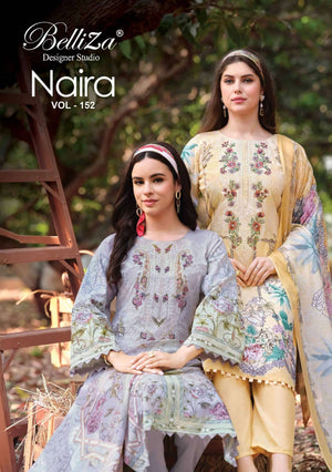 Belliza Naira Vol 152 Premium Cotton Ladies Suit Catalogue Wholesale - Amrah Wholesale