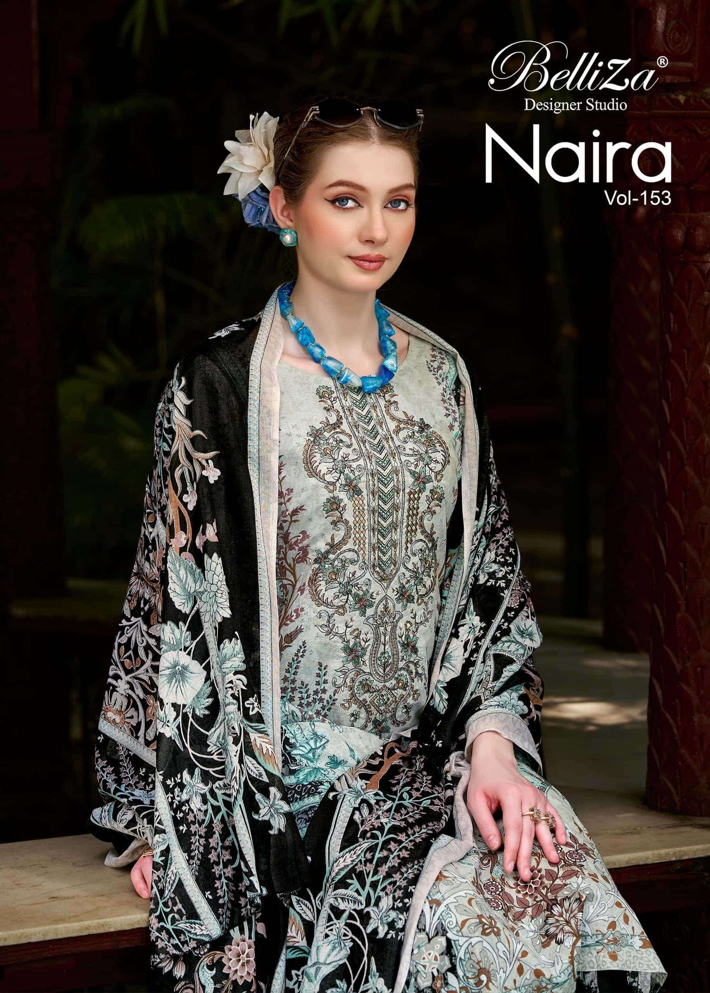 Belliza Designer Studio Naira Vol 153 Pure Cotton Dress Material