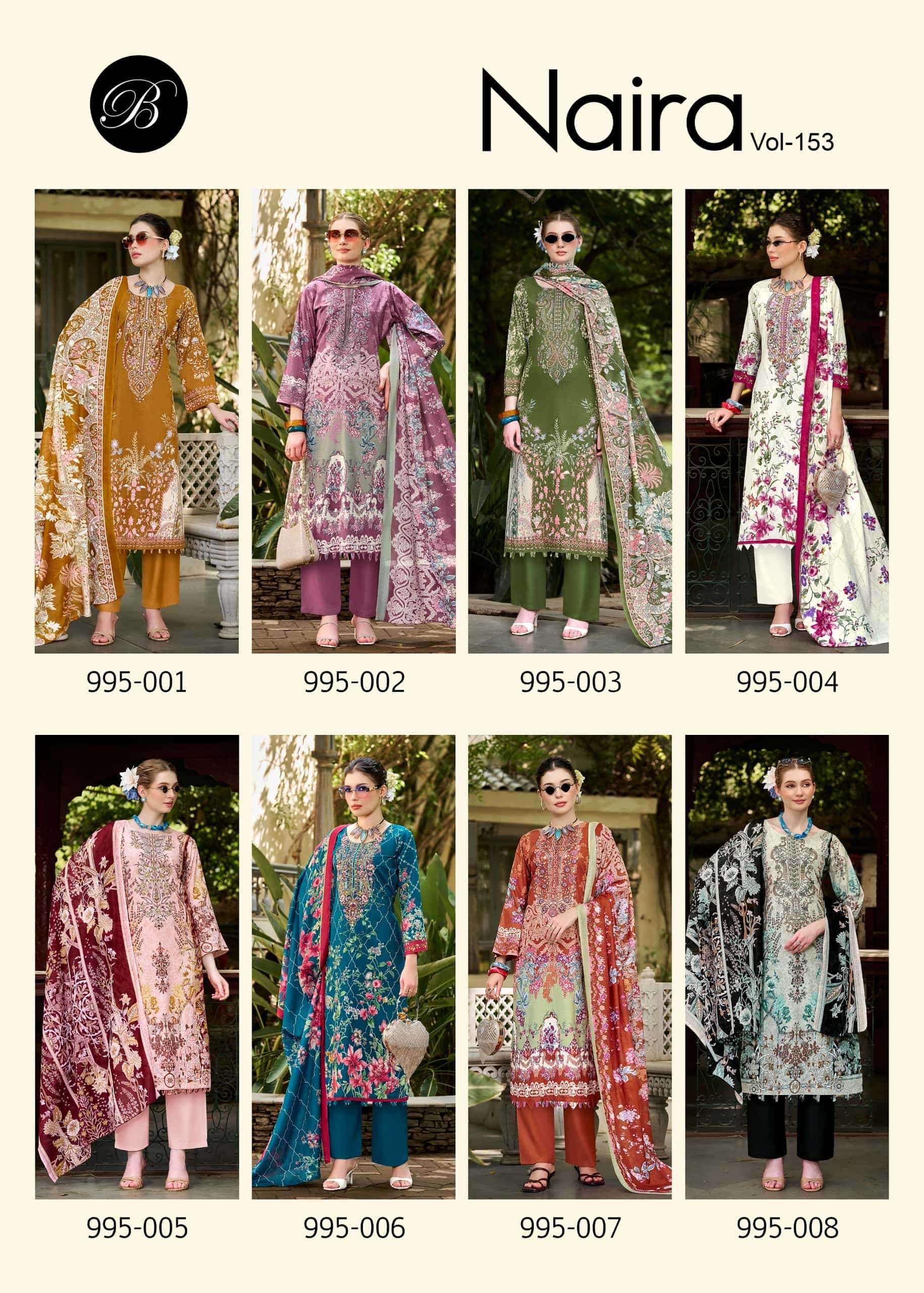 Belliza Designer Studio Naira Vol 153 Pure Cotton Dress Material