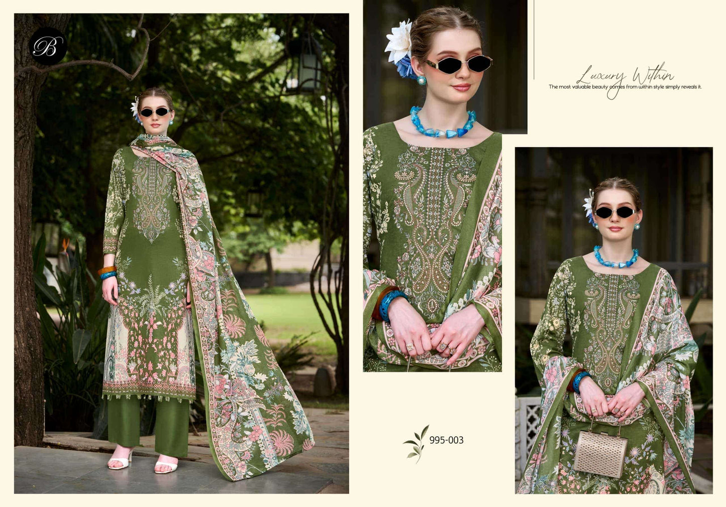 Belliza Designer Studio Naira Vol 153 Pure Cotton Dress Material