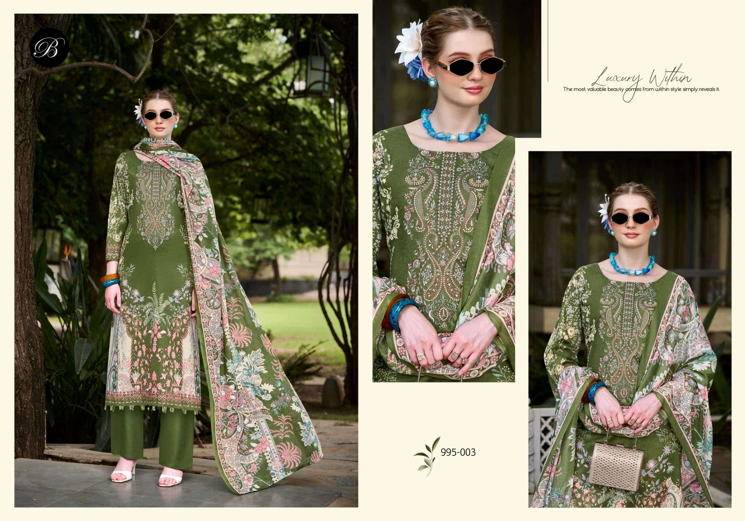 Belliza Designer Studio Naira Vol 153 Pure Cotton Dress Material