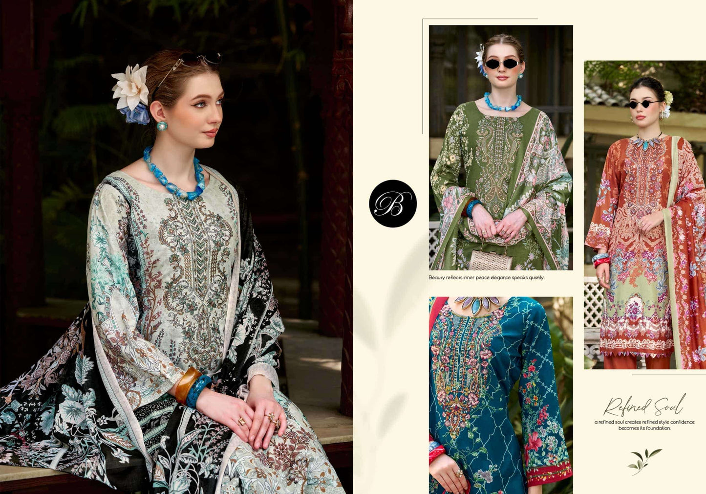 Belliza Designer Studio Naira Vol 153 Pure Cotton Dress Material