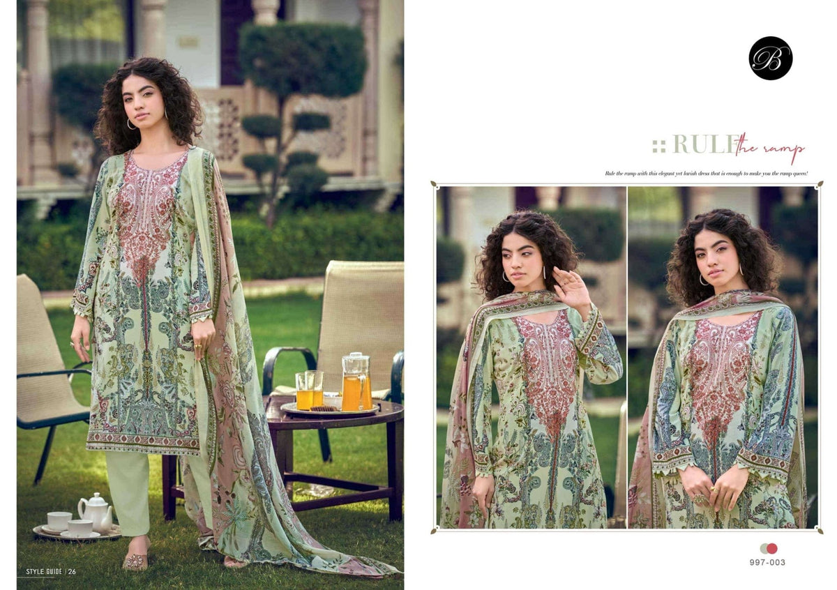 Belliza Naira Vol 154 Pure Cotton Embroidered Dress Material - Amrah Wholesale