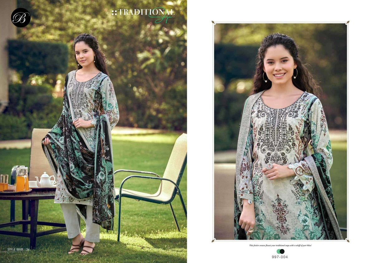Belliza Naira Vol 154 Pure Cotton Embroidered Dress Material - Amrah Wholesale