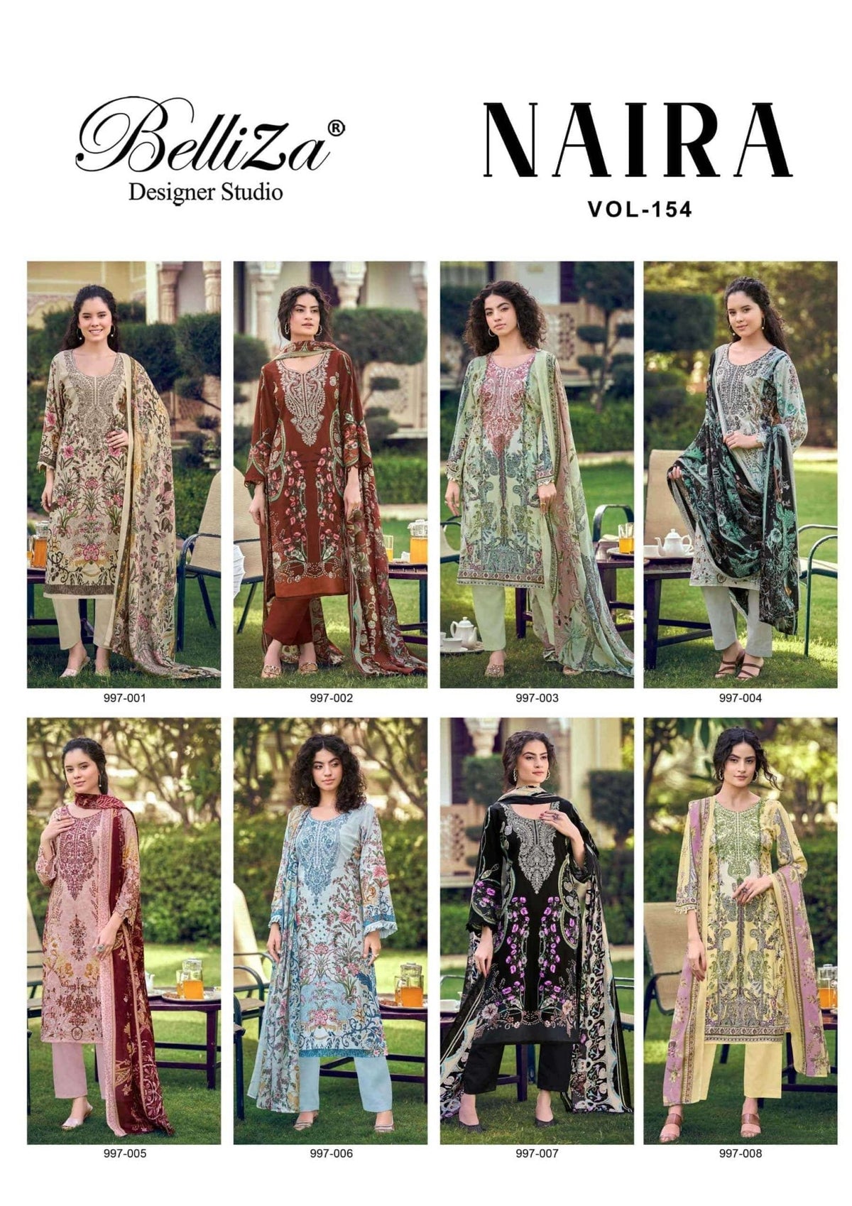 Belliza Naira Vol 154 Pure Cotton Embroidered Dress Material - Amrah Wholesale