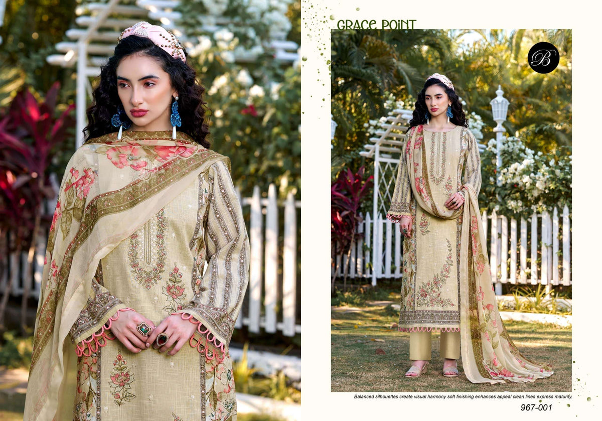 Belliza Rehana Vol 02 Cotton Embroidery Pakistani Suit Set Wholesale