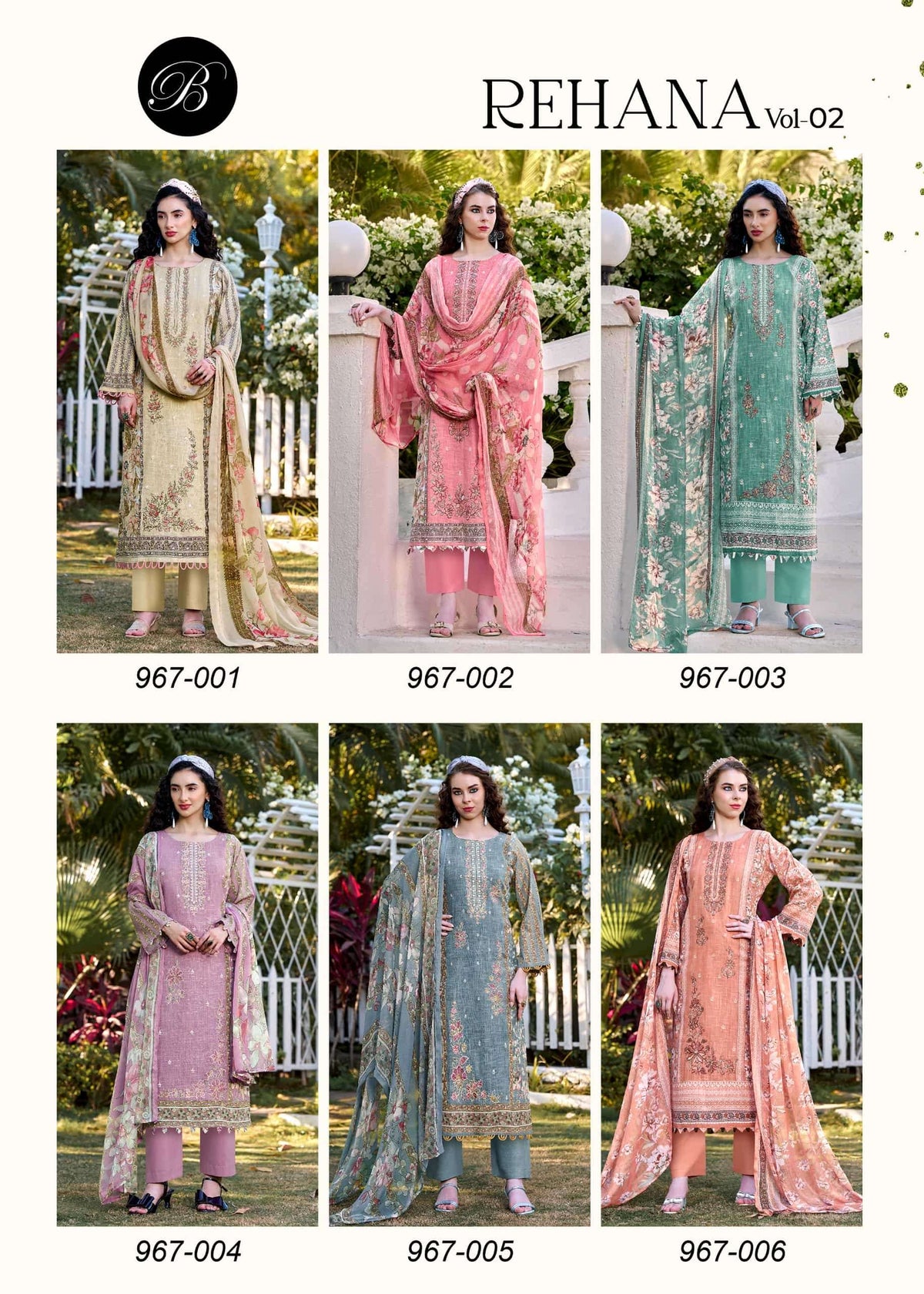 Belliza Rehana Vol 02 Cotton Embroidery Pakistani Suit Set Wholesale
