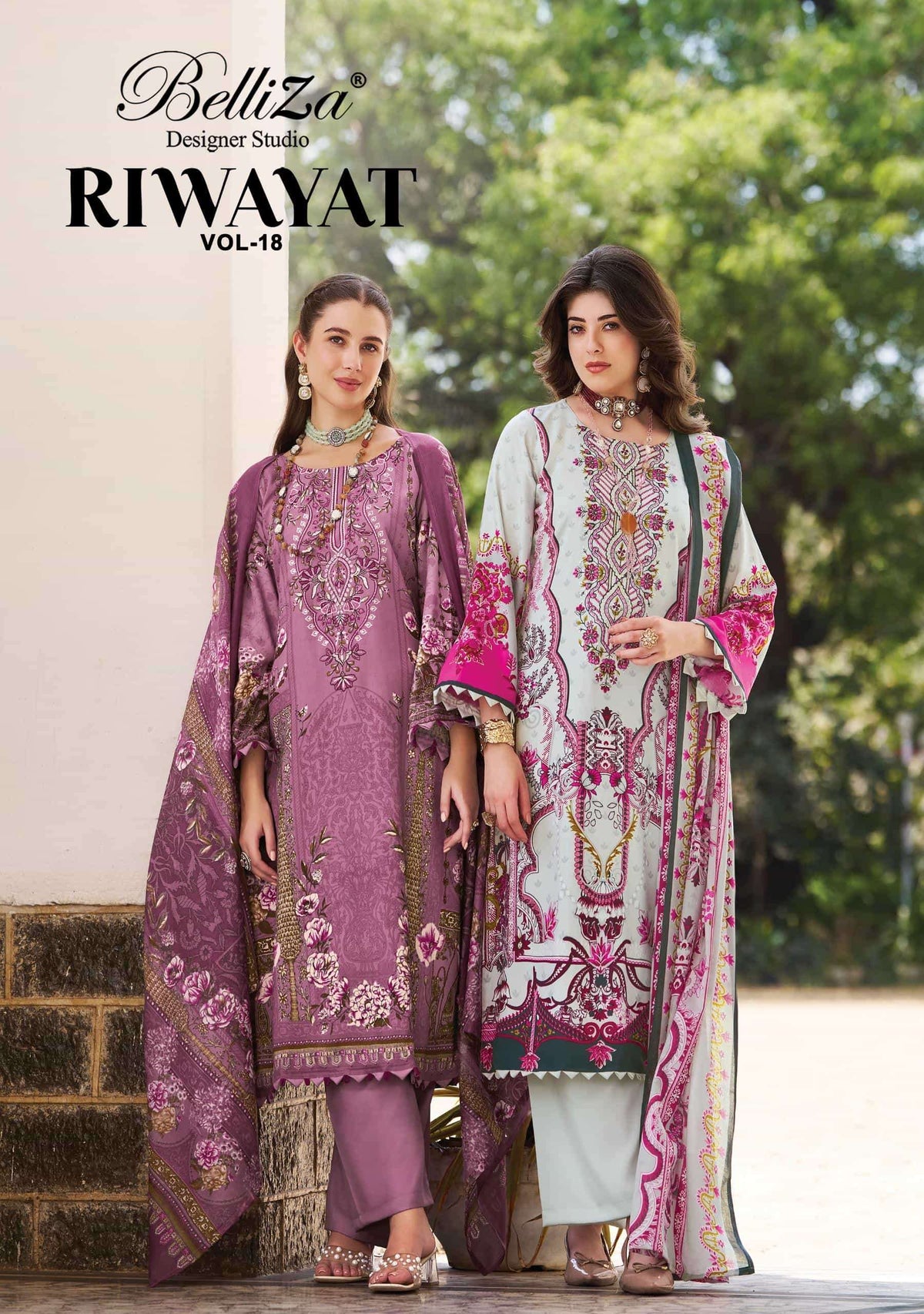 Belliza Designer Studio Riwayat Vol 18 Viscose Rayon Dress Material