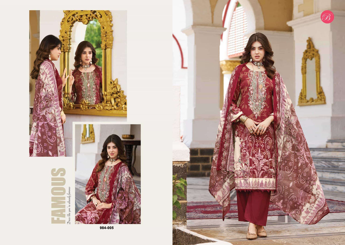 Belliza Designer Studio Riwayat Vol 18 Viscose Rayon Dress Material