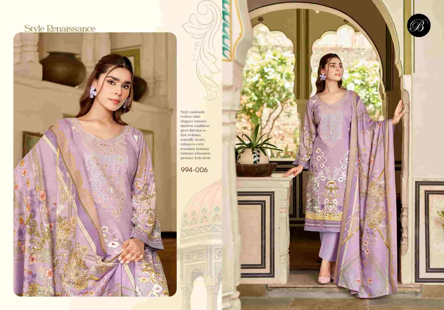 Belliza Designer Studio Riwayat Vol 19 Pure Rayon Dress Material