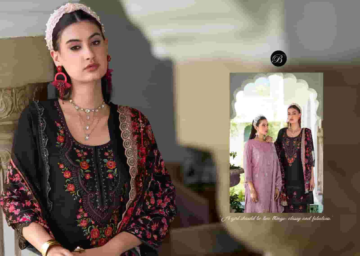 Belliza Designer Studio Zoya Vol 2 Cotton Karachi Embroidered Dress Material
