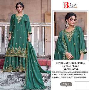 Bilqis B 279 A To D Readymade Chinon Heavy Beads Embroidered Salwar Kameez