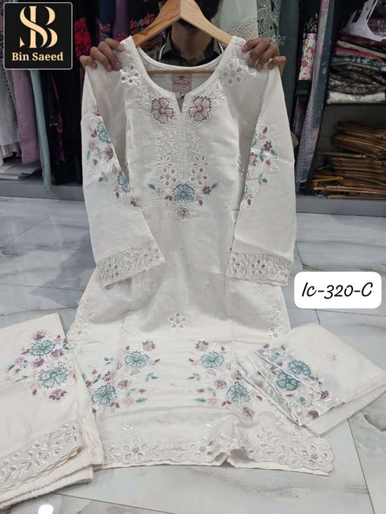 Bin Saeed IC-320 Fancy Fabric Stitched Pakistani Suit Set