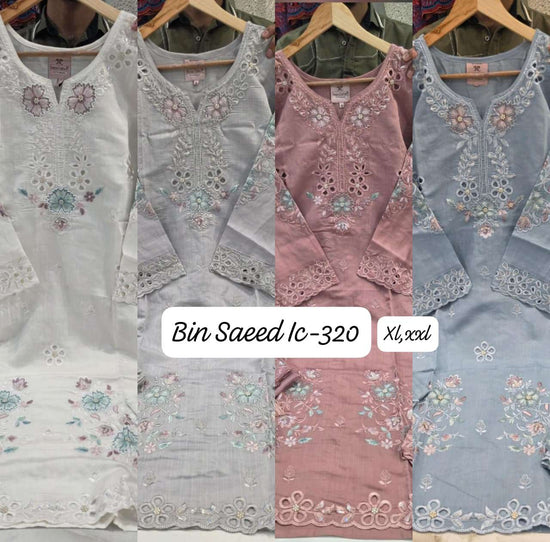 Bin Saeed IC-320 Fancy Fabric Stitched Pakistani Suit Set