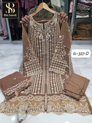 Bin Saeed IC-327 Chiffon Stitched Pakistani Suit Set