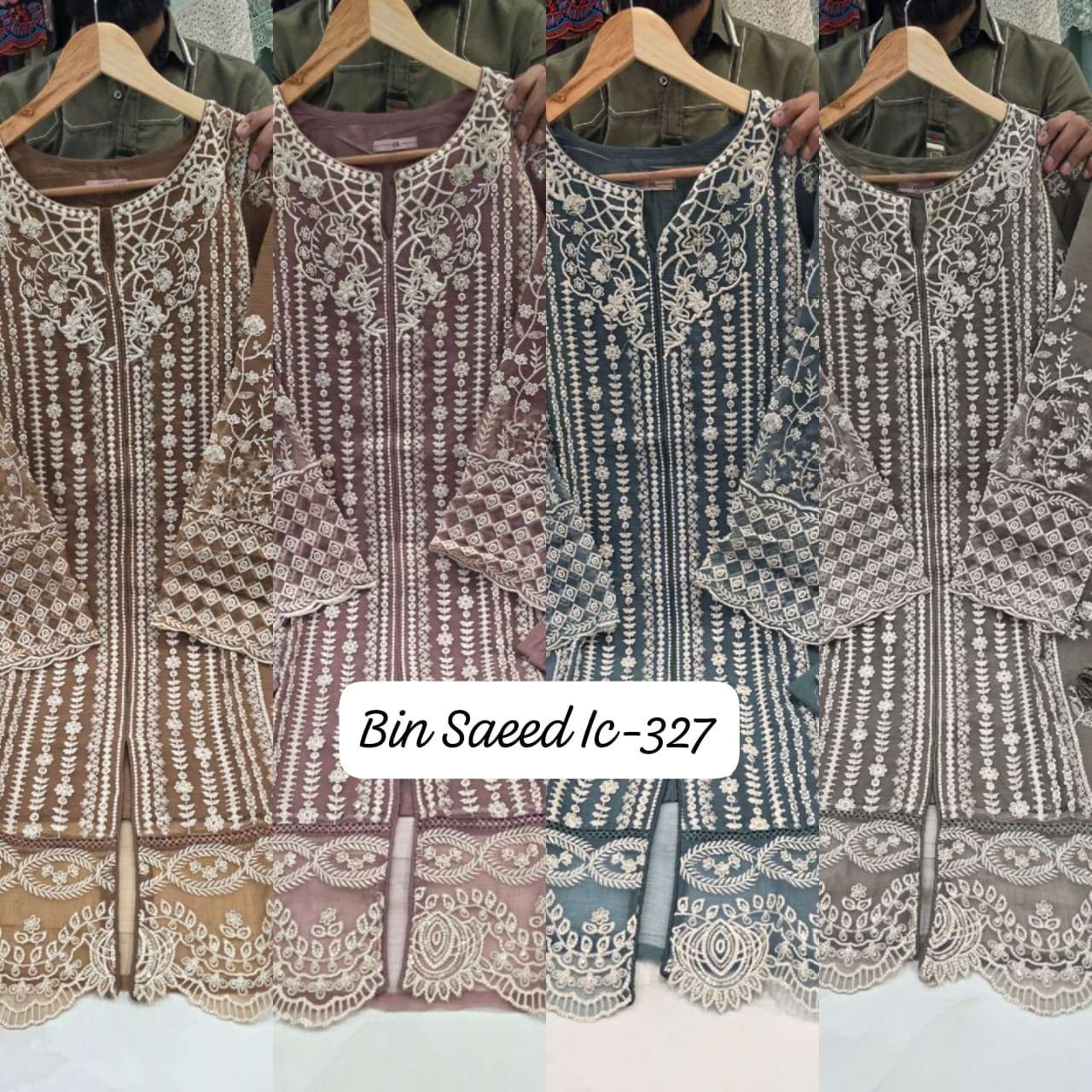 Bin Saeed IC-327 Chiffon Stitched Pakistani Suit Set