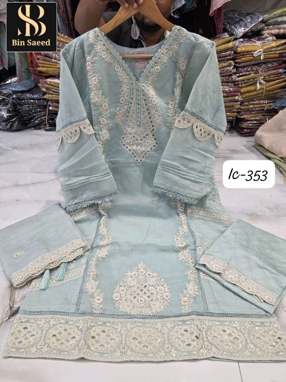 BIN SAEED IC-353 Fancy Hand Work Embroidered Pakistani Suit Set