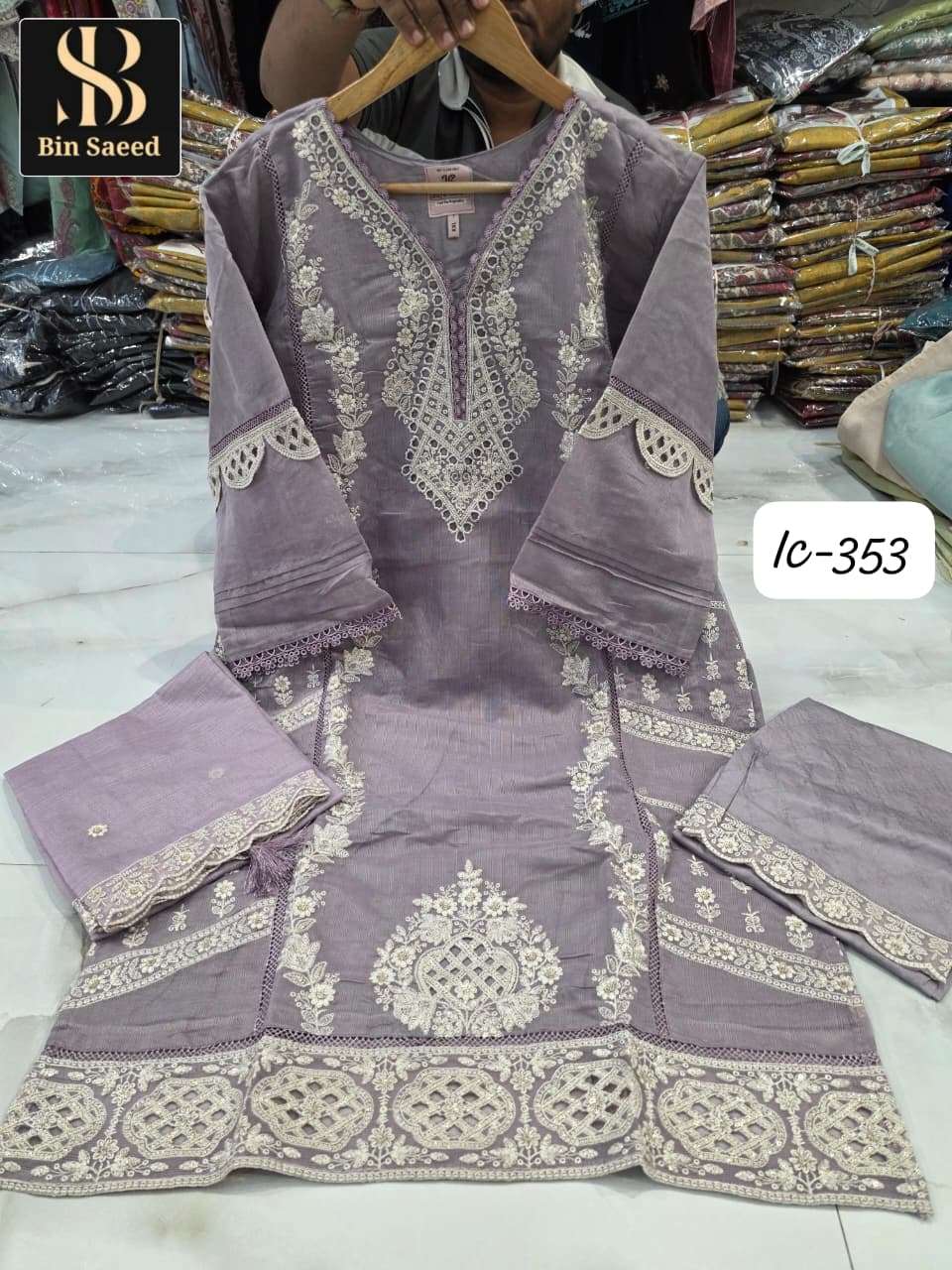 BIN SAEED IC-353 Fancy Hand Work Embroidered Pakistani Suit Set