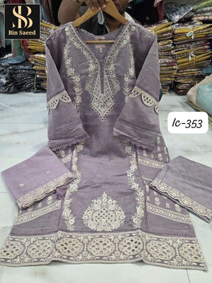 BIN SAEED IC-353 Fancy Hand Work Embroidered Pakistani Suit Set