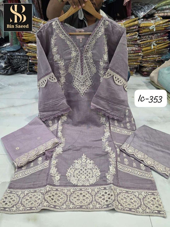 BIN SAEED IC-353 Fancy Hand Work Embroidered Pakistani Suit Set