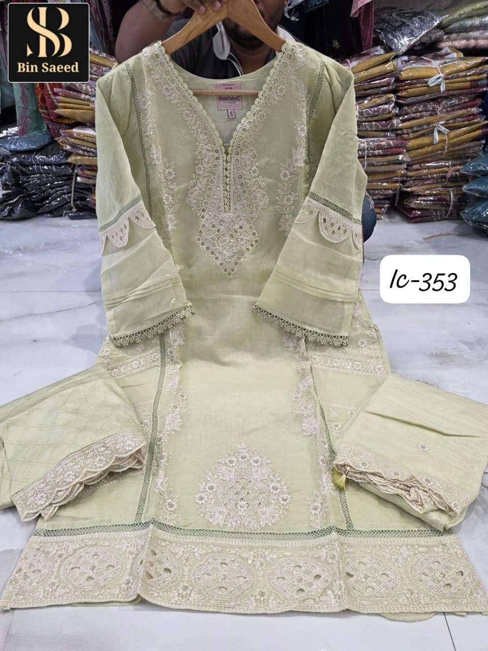 BIN SAEED IC-353 Fancy Hand Work Embroidered Pakistani Suit Set