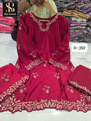 Bin Saeed IC-392 Satin Pakistani Suit Set - Amrah Wholesale