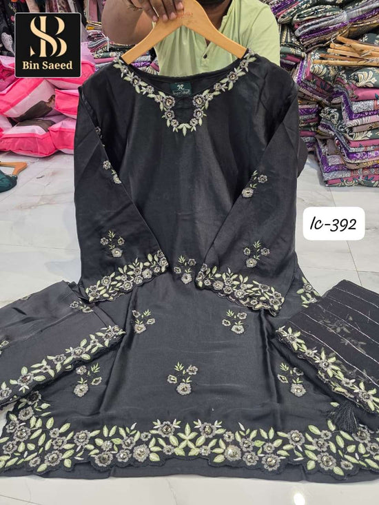 Bin Saeed IC-392 Satin Pakistani Suit Set - Amrah Wholesale