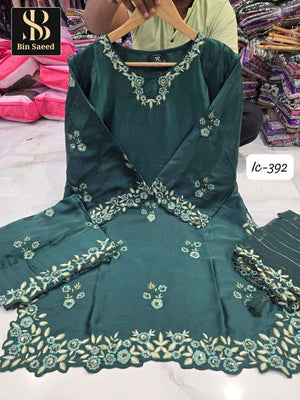 Bin Saeed IC-392 Satin Pakistani Suit Set - Amrah Wholesale